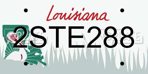 2STE288 Louisiana License Plate