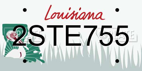 2STE755 Louisiana License Plate