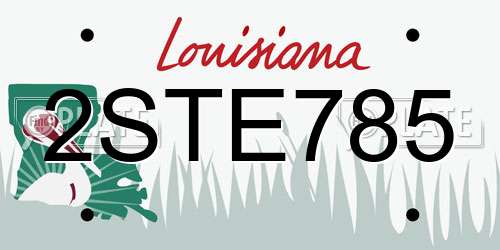 2STE785 Louisiana License Plate