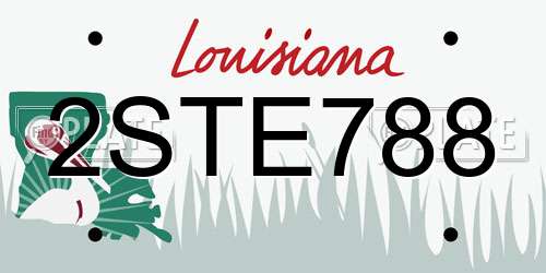 2STE788 Louisiana License Plate