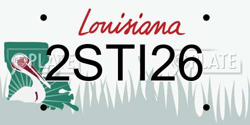 2STI26 Louisiana License Plate