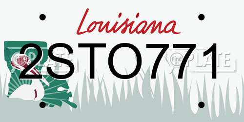 2STO771 Louisiana License Plate
