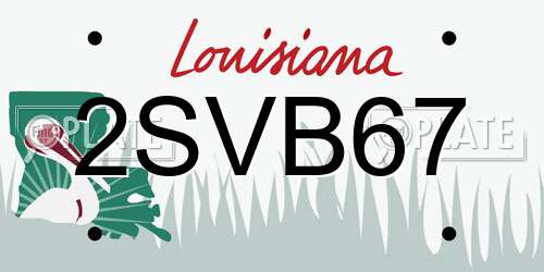 2SVB67 Louisiana License Plate