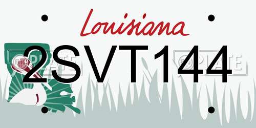 2SVT144 Louisiana License Plate