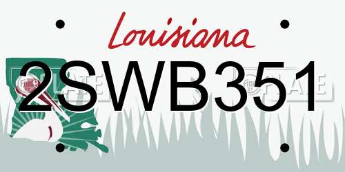 2SWB351 Louisiana License Plate