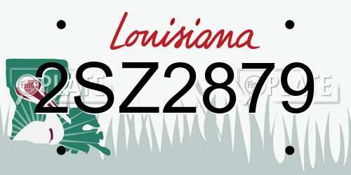 2SZ2879 Louisiana License Plate