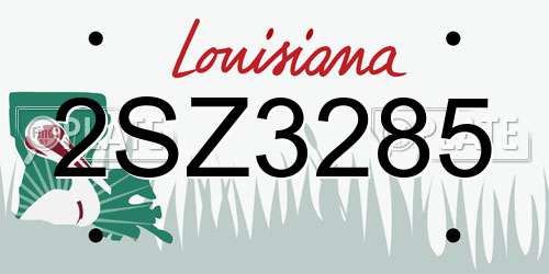 2SZ3285 Louisiana License Plate