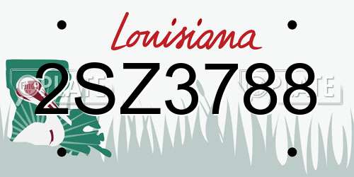 2SZ3788 Louisiana License Plate