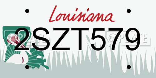 2SZT579 Louisiana License Plate