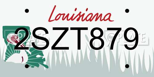 2SZT879 Louisiana License Plate