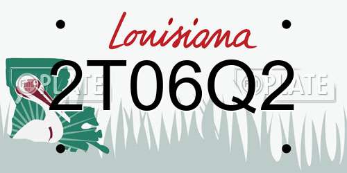2T06Q2 Louisiana License Plate
