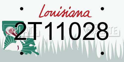 2T11028 Louisiana License Plate