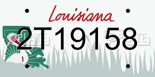 2T19158 Louisiana License Plate
