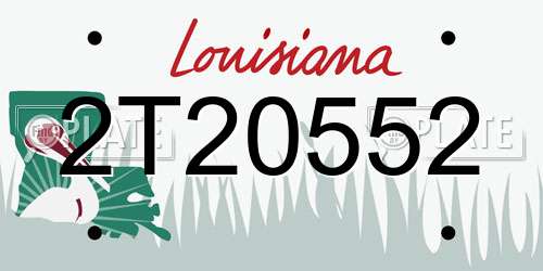 2T20552 Louisiana License Plate