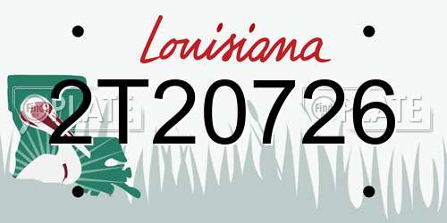 2T20726 Louisiana License Plate