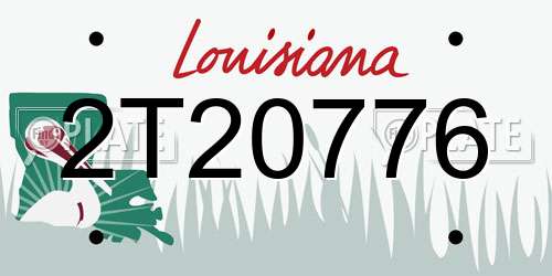 2T20776 Louisiana License Plate