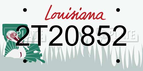 2T20852 Louisiana License Plate