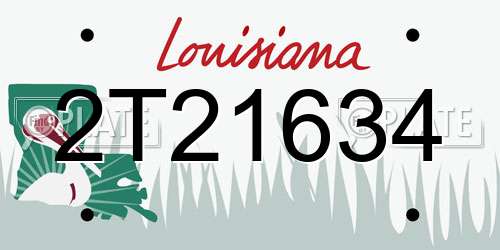 2T21634 Louisiana License Plate