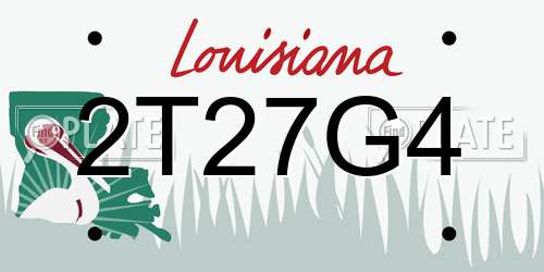 2T27G4 Louisiana License Plate