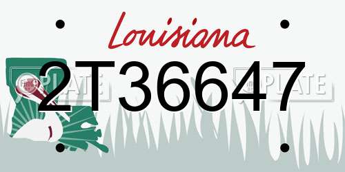 2T36647 Louisiana License Plate