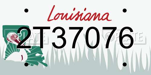 2T37076 Louisiana License Plate