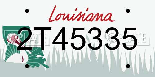 2T45335 Louisiana License Plate