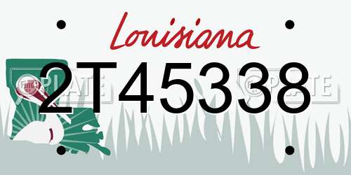 2T45338 Louisiana License Plate