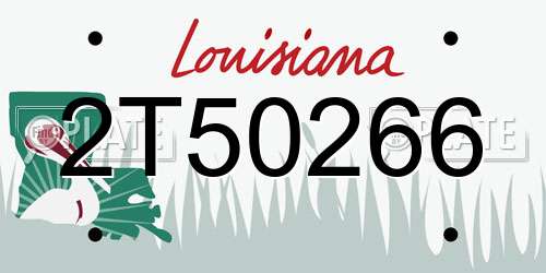 2T50266 Louisiana License Plate