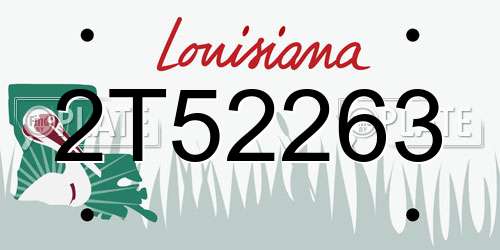 2T52263 Louisiana License Plate