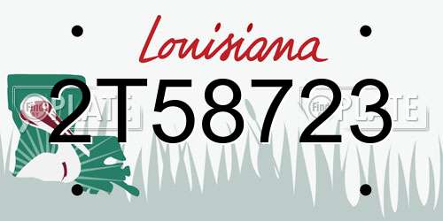 2T58723 Louisiana License Plate