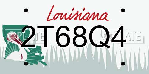 2T68Q4 Louisiana License Plate
