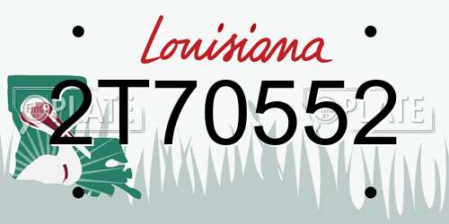 2T70552 Louisiana License Plate
