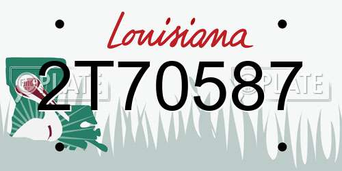 2T70587 Louisiana License Plate