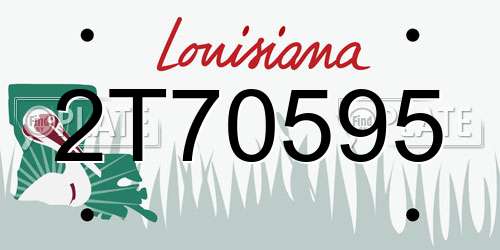 2T70595 Louisiana License Plate