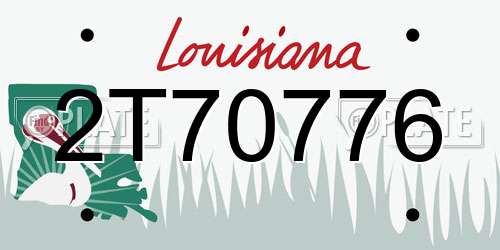 2T70776 Louisiana License Plate