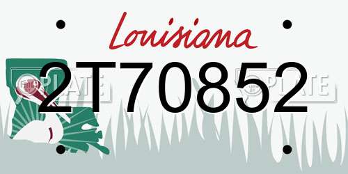 2T70852 Louisiana License Plate