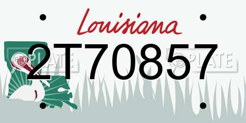 2T70857 Louisiana License Plate