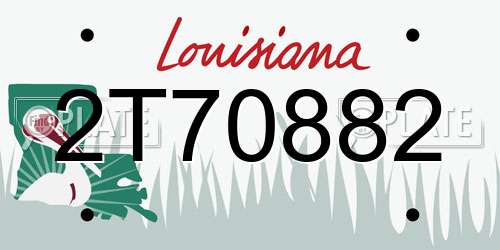 2T70882 Louisiana License Plate