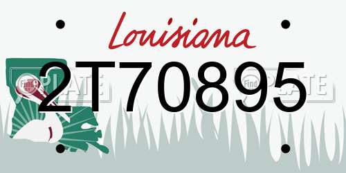 2T70895 Louisiana License Plate