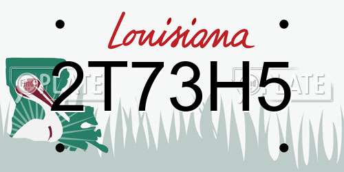2T73H5 Louisiana License Plate