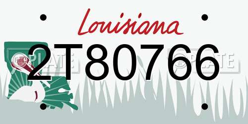 2T80766 Louisiana License Plate