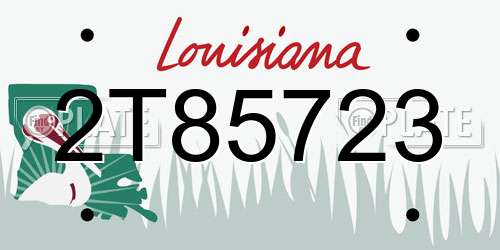 2T85723 Louisiana License Plate
