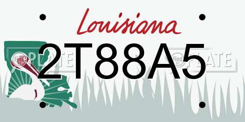 2T88A5 Louisiana License Plate