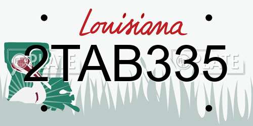2TAB335 Louisiana License Plate