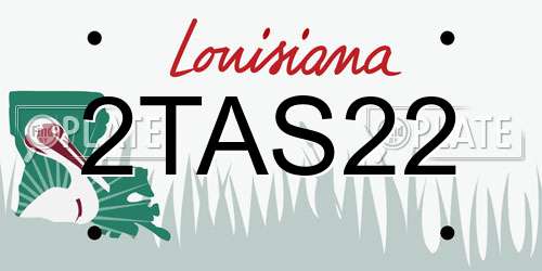 2TAS22 Louisiana License Plate