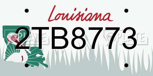 2TB8773 Louisiana License Plate