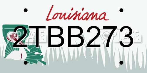 2TBB273 Louisiana License Plate