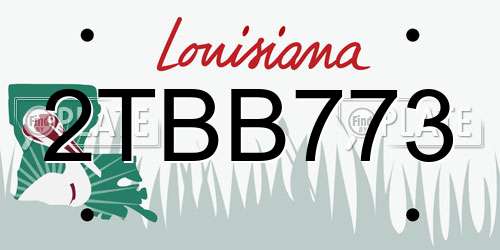 2TBB773 Louisiana License Plate