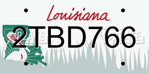 2TBD766 Louisiana License Plate