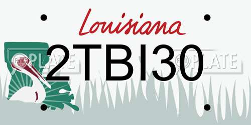 2TBI30 Louisiana License Plate
